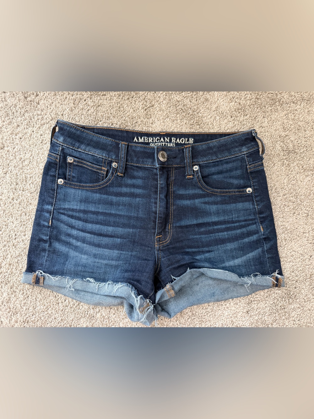 American Eagle Outfitters Dark Indigo Denim Cutoff Shorts